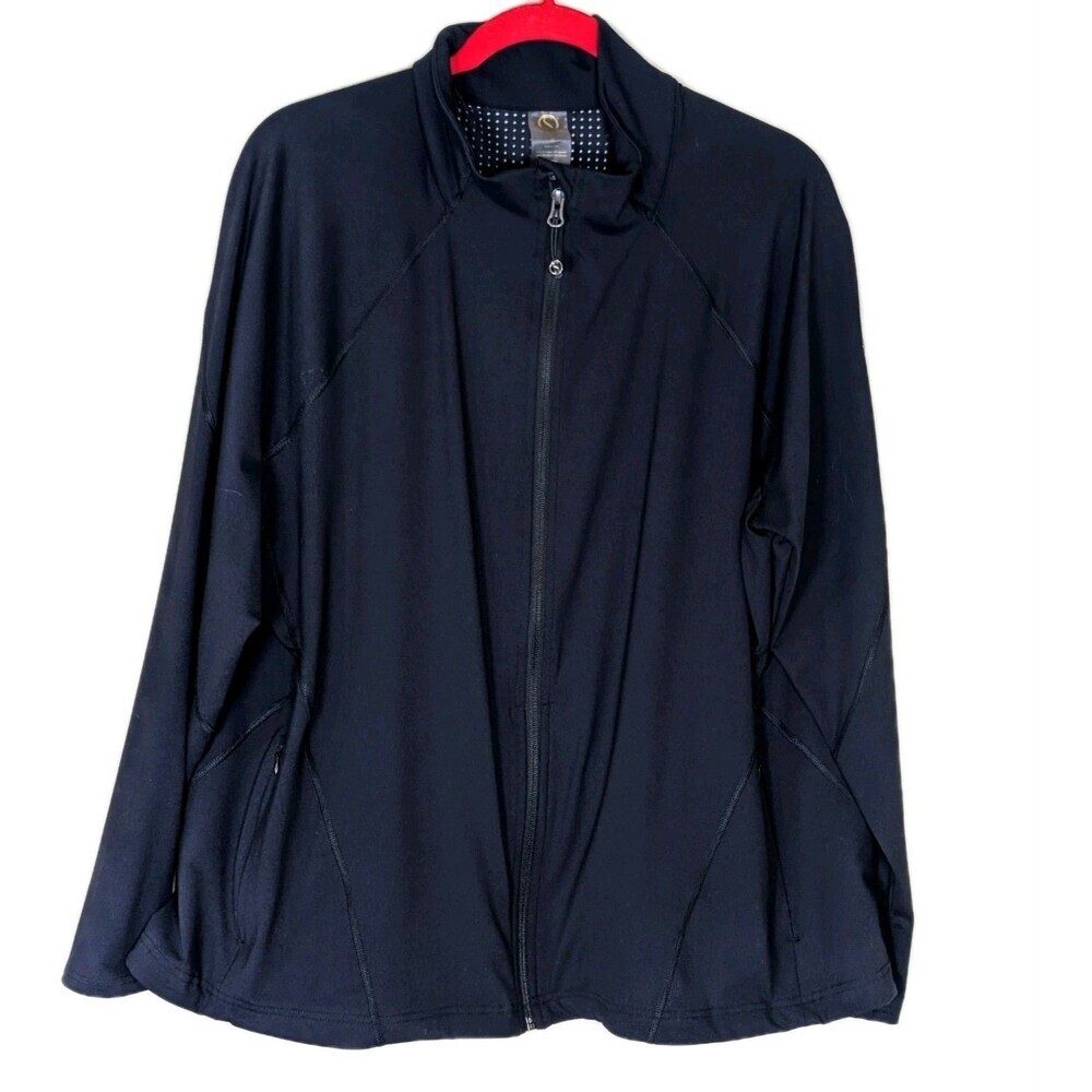 Women's SHAPE Activewear Black Full Zip Jacket Plus Size 2X